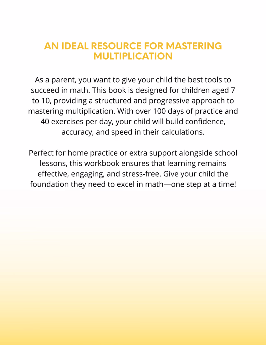 Intro page — overview and benefits of the 100-day multiplication program