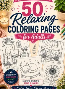 50 free printable coloring pages for adults PDF for stress relief and relaxation