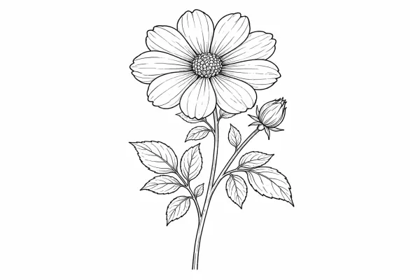 classic botanical flower study coloring page for adults vintage botanical illustration