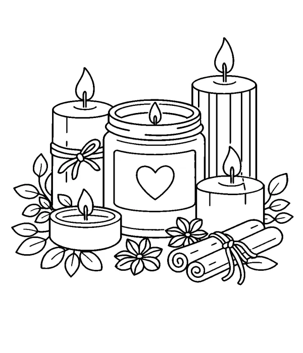 cozy coloring pages for adults cozy candles coloring page printable relaxing home decor coloring pages for adults
