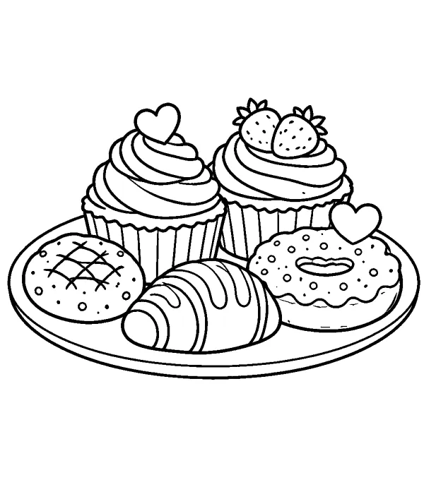 cozy coloring pages for adults cute cupcakes coloring page printable cozy dessert coloring pages for adults relaxing aesthetic