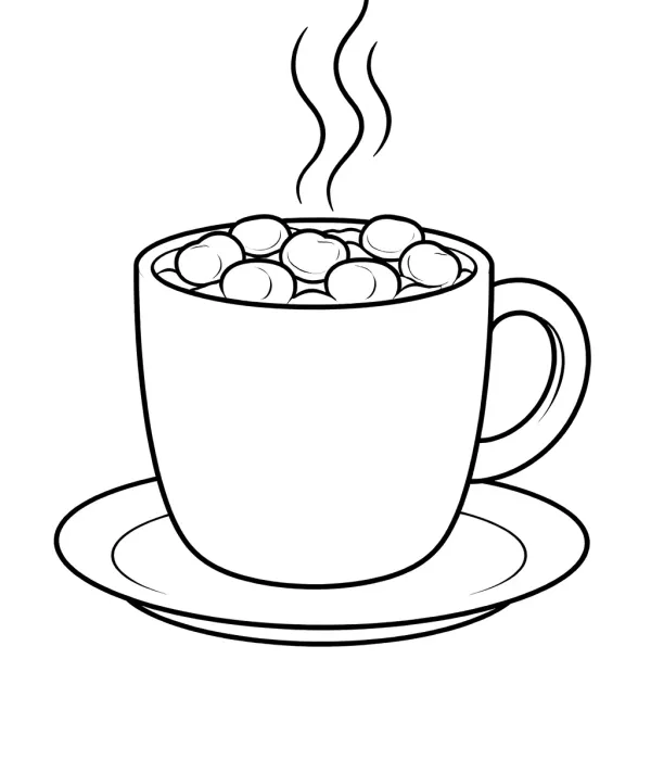 cozy coloring pages for adults hot chocolate with marshmallows coloring page printable cozy winter drink coloring pages for adults