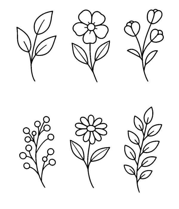 cozy coloring pages for adults simple botanical illustrations coloring page printable minimalist floral coloring pages for adults relaxing design