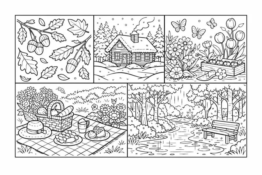 free printable seasonal coloring page for adults
