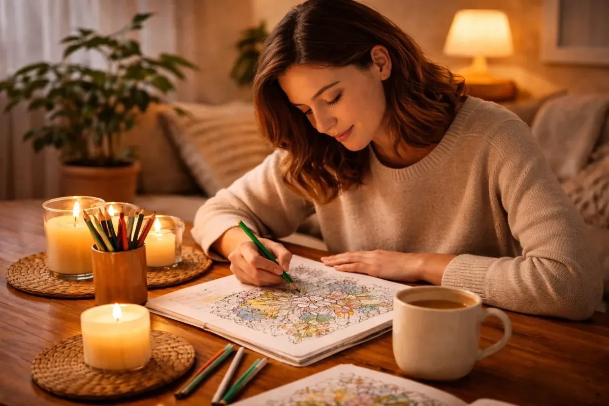 Relaxing coloring pages for adults to reduce stress and unplug