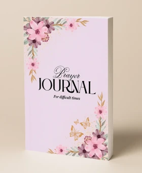 Prayer Journal for Difficult Times cover — soft lavender with watercolor flowers and golden butterflies