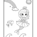 Mermaid coloring page preview