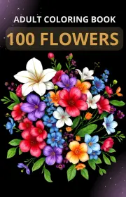 100 Flowers stress relief coloring