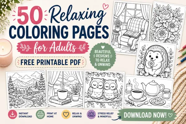 50 Relaxing Coloring Pages for Adults to Reduce Stress & Calm Your Mind