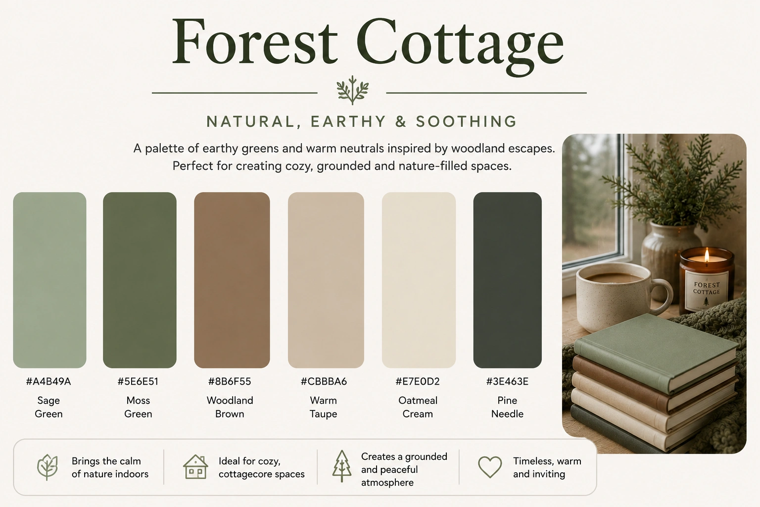 Forest Cottage cozy color palette