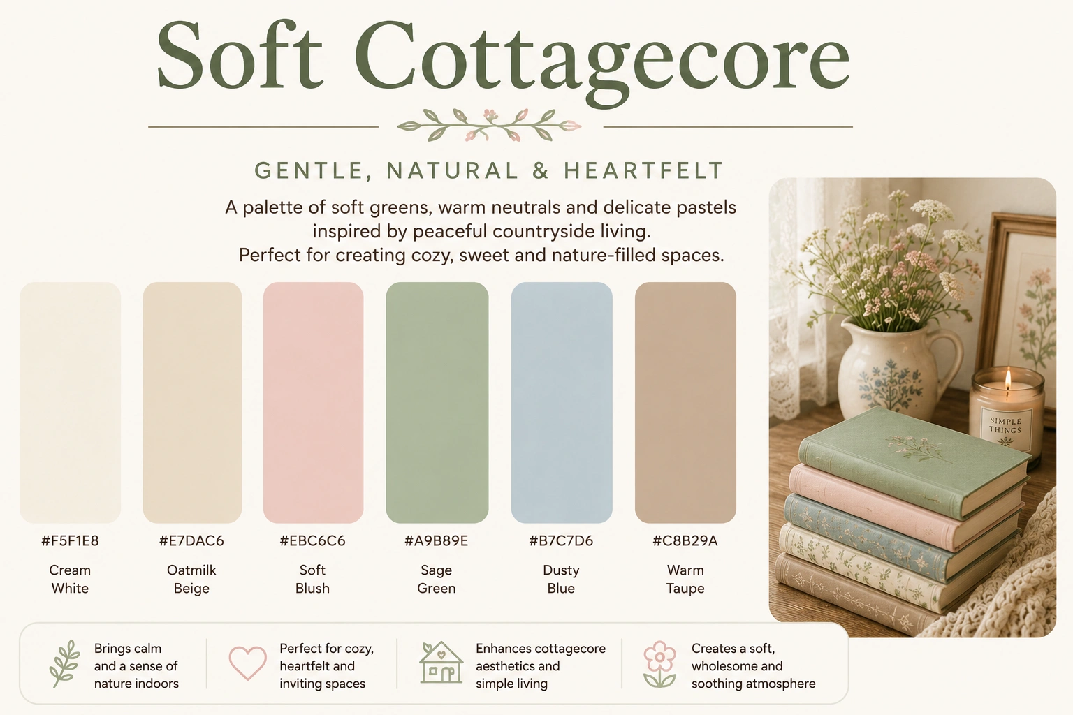 Soft Cottagecore cozy color palette