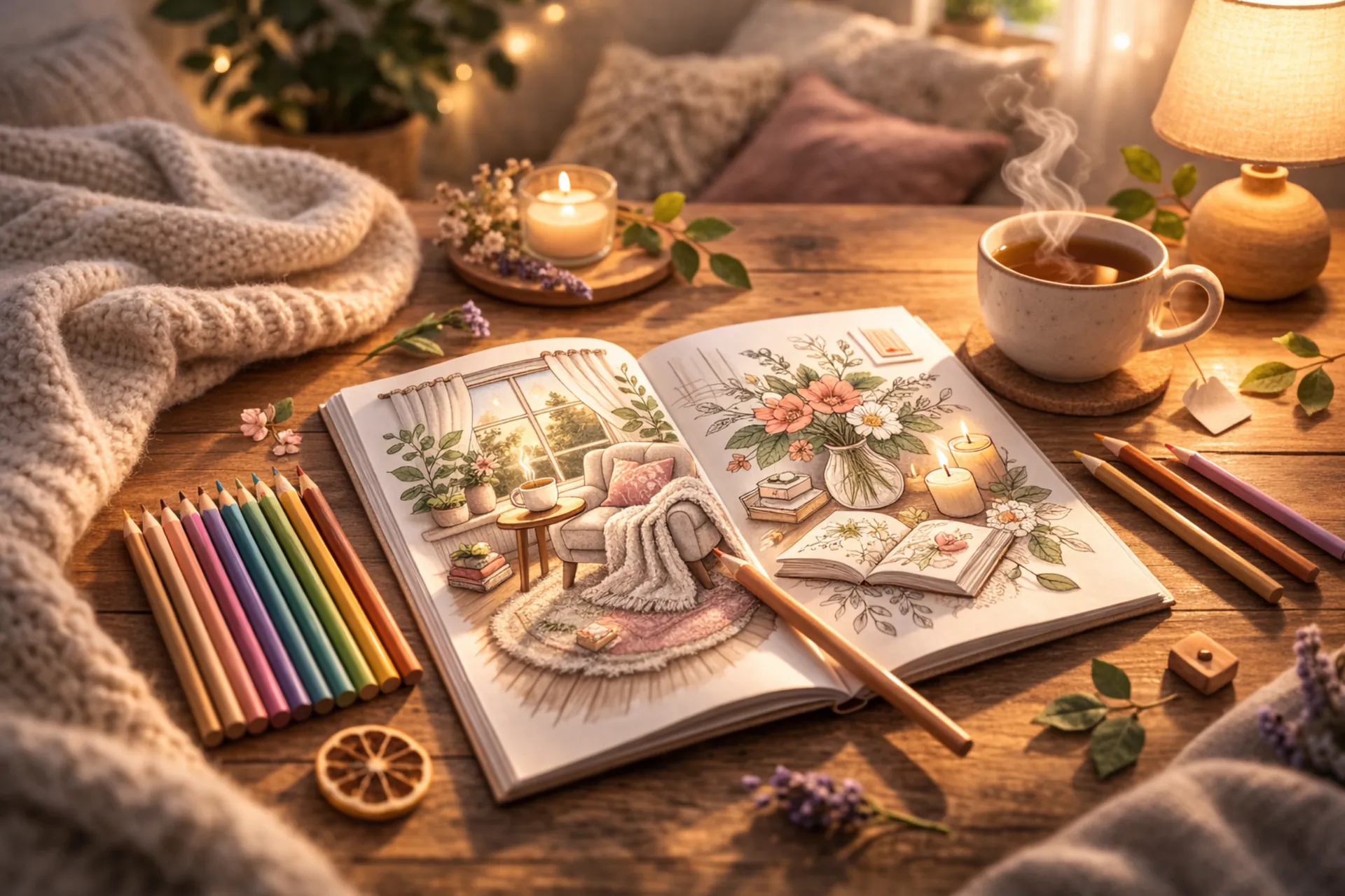 cozy adult coloring books for relaxation stress relief
